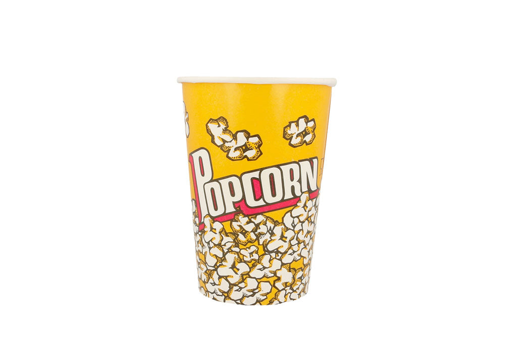 Popcorneimer, Popcornbecher, weiß, bedruckt, Karton, 1920 ml, 19,5 x 10 cm, Ø13,3 cm